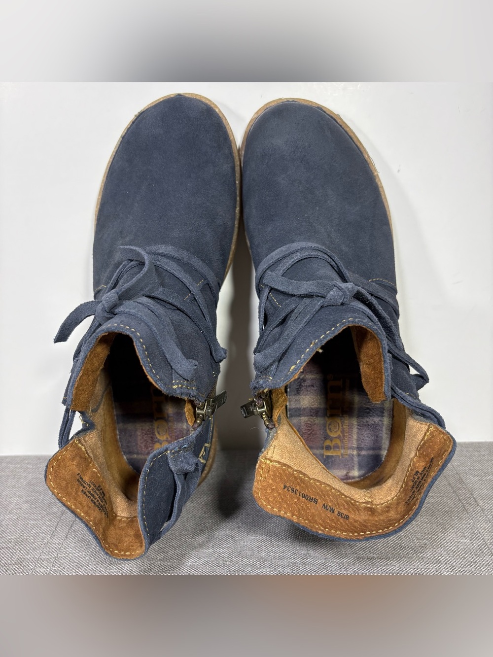 Born Tarkiln Suede Ankle Boots with Wrap Laces- woman’s 8 - Picture 4 of 13